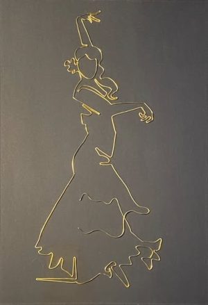 Danseuse flamenco en fil d’aluminium – sculpture artisanale décorative ALU'SYL