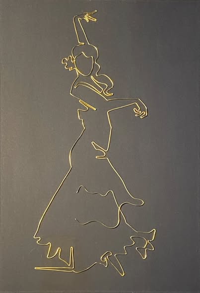 Danseuse flamenco en fil d’aluminium – sculpture artisanale décorative ALU'SYL